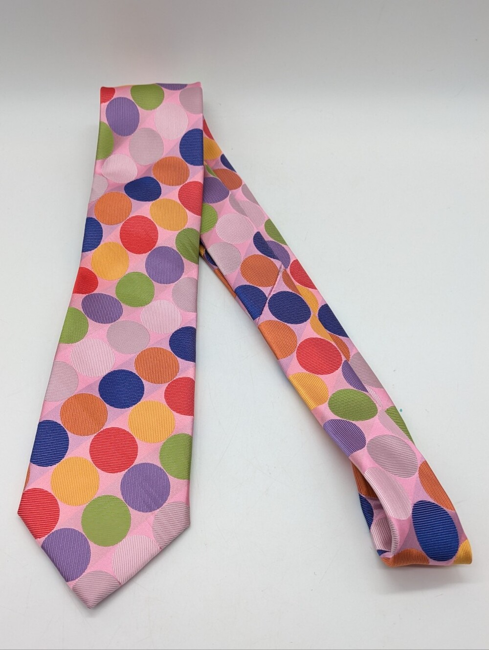 Verse 9 Pink Colorful Dot Whimsical Novelty Tie